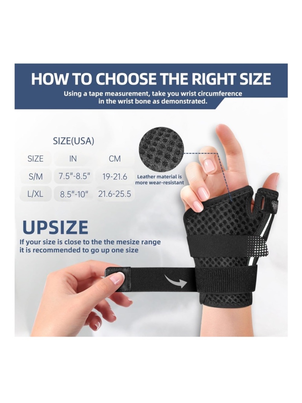 Fitsoon Black Thumb Wrist Support Brace - Picture 3 of 5